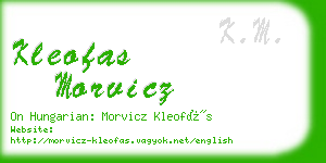 kleofas morvicz business card